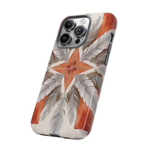 Silver Feather Compass - Impact Resistant Phone Case